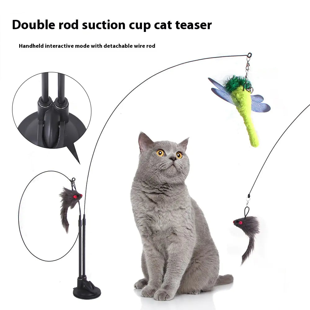 Cat Teaser Toy for Engaging Playtime Fun with Sucker Base - WoofPurr