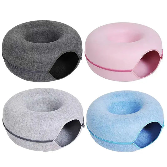 Plush donut cat bed for cozy sleeping Australia