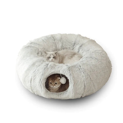 2-in-1 round tunnel cat bed for play and sleep Australia