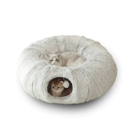 2-in-1 round tunnel cat bed for play and sleep Australia
